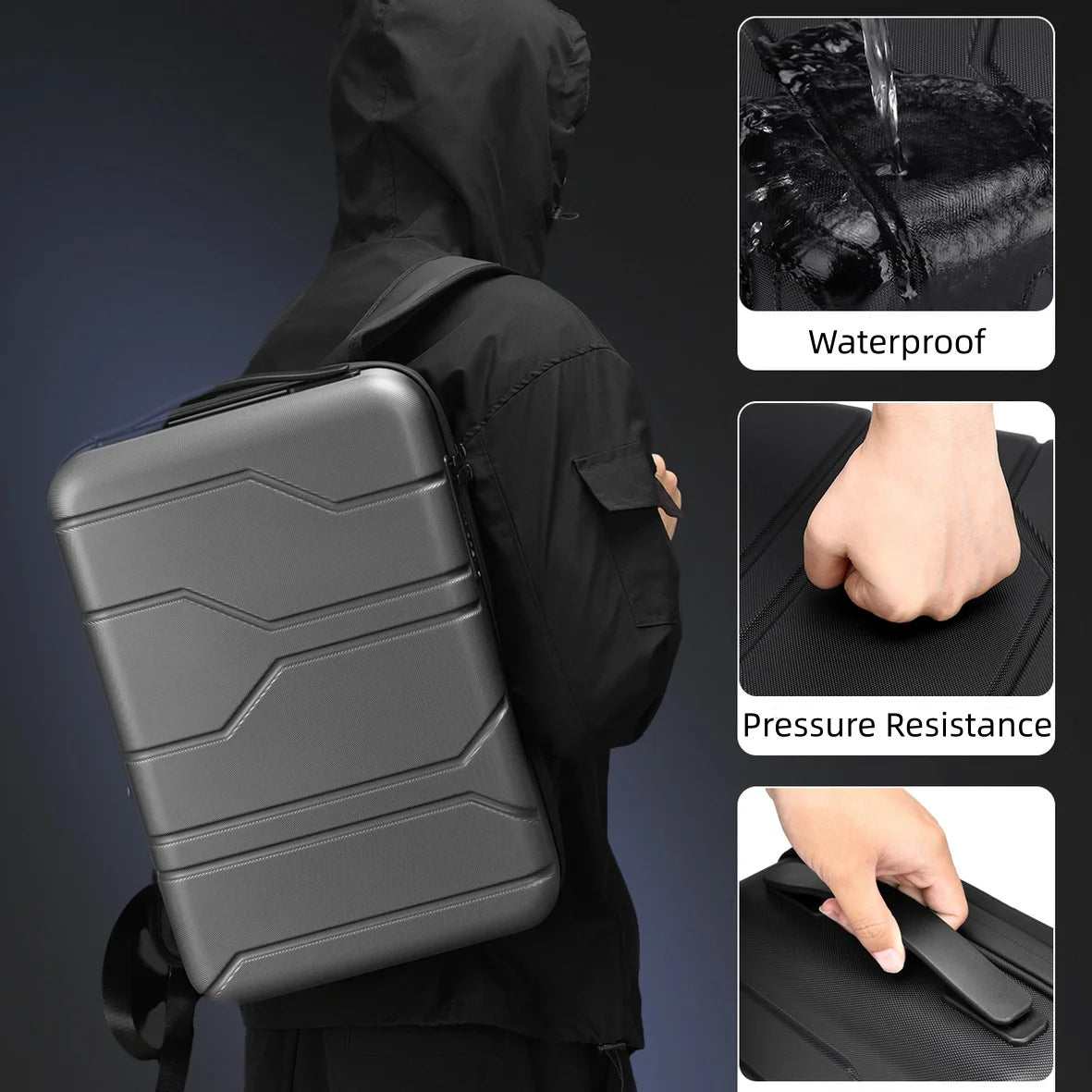 Hard Shell E-Sports Backpack 16.8" – Anti-Theft Expandable Laptop Bag