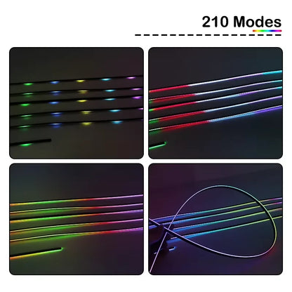 RGB Acrylic Car Ambient Light Bar 35cm 75cm 110cm APP Controlled