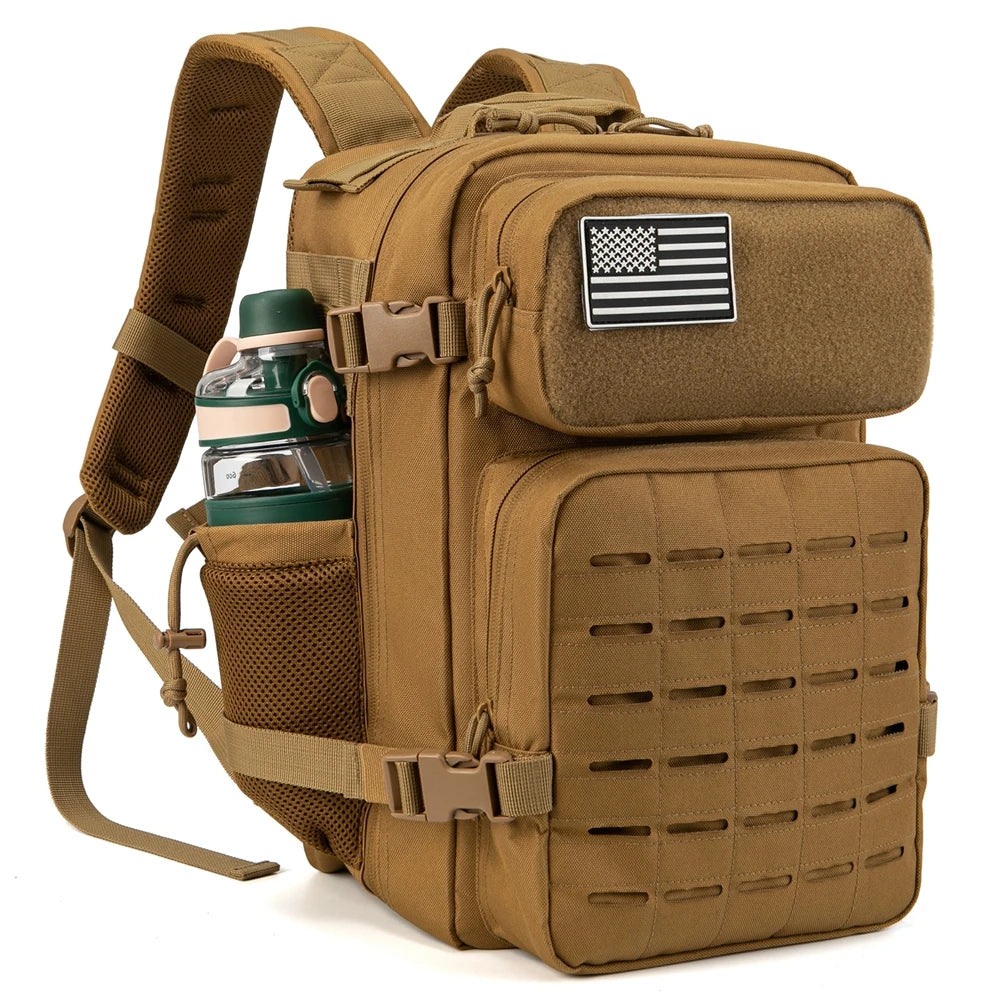25L Tactical Backpack with Laser-Cut MOLLE and Dual Cup Holders