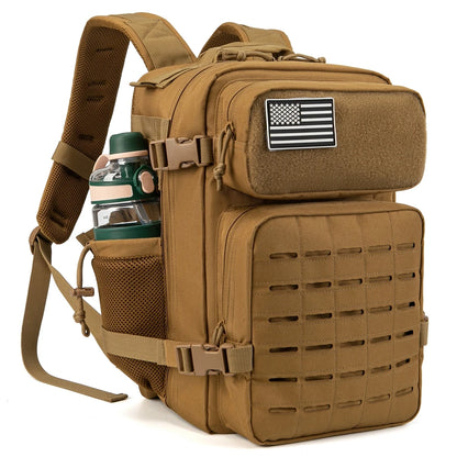 25L Tactical Backpack with Laser-Cut MOLLE and Dual Cup Holders