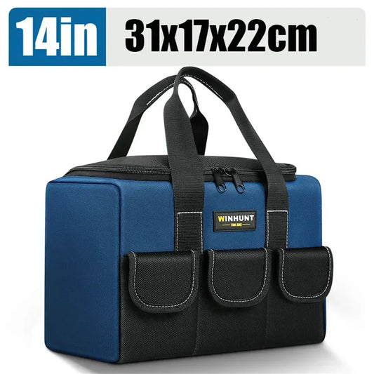 Square Electrician Tool Bag – Waterproof Polyester, Multi-Pocket, Large Capacity, 14" / 17" / 20"