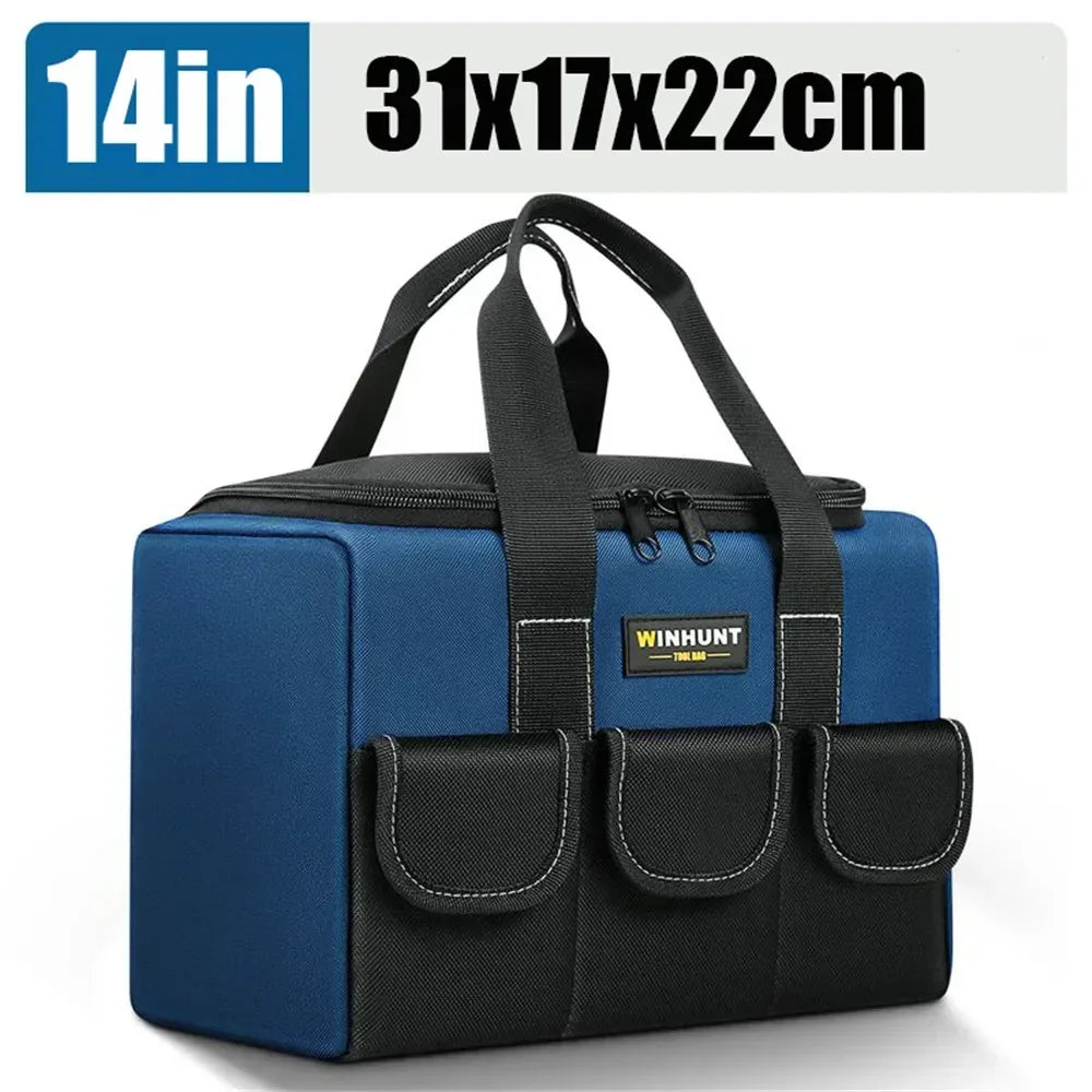 Square Electrician Tool Bag – Waterproof Polyester, Multi-Pocket, Large Capacity, 14" / 17" / 20"
