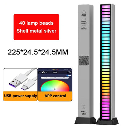 RGB LED Music Rhythm Light USB Sound Control Ambient Lamp with App Control