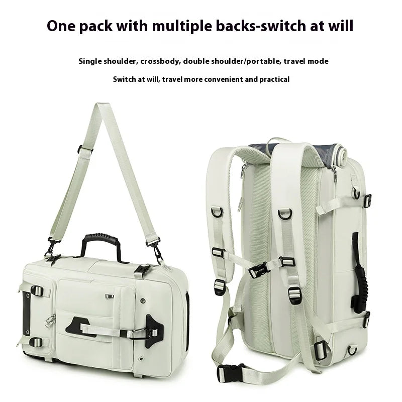 55L Large Capacity Travel Backpack – 15.6" Laptop Compartment, Shoe Pocket, Waterproof for Outdoor & Camping
