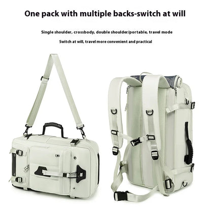 55L Large Capacity Travel Backpack – 15.6" Laptop Compartment, Shoe Pocket, Waterproof for Outdoor & Camping