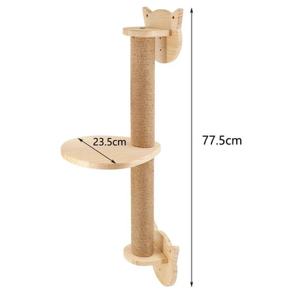 Wall-Mounted Cat Climbing Shelf System – Solid Wood Modular Cat Wall Furniture