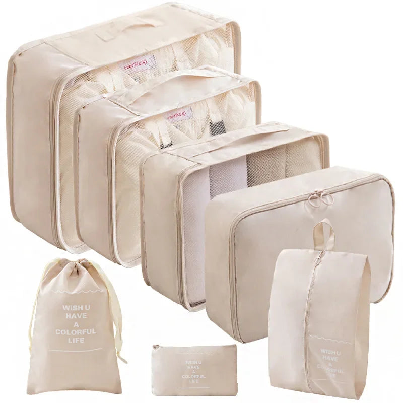 Travel Packing Cubes Set – 7 or 10 Piece Luggage Organizer Bags with Shoe Pouch & Clothes Storage