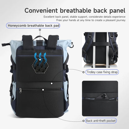 Expandable 900D Nylon Laptop Backpack 22L–32L with 10-Year Zipper Warranty