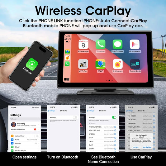 7 Inch or 10 Inch Wireless Apple CarPlay Android Auto Smart Screen Car Multimedia Display
