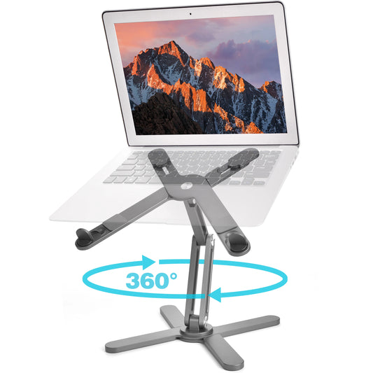 Foldable Laptop Stand 360 Degree Rotation Adjustable Aluminum Alloy Notebook Holder for 10 to 17 Inch Laptops