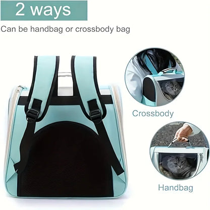 Large Capacity Collapsible Pet Backpack – Mesh Vent Carrier for Cats and Small Dogs