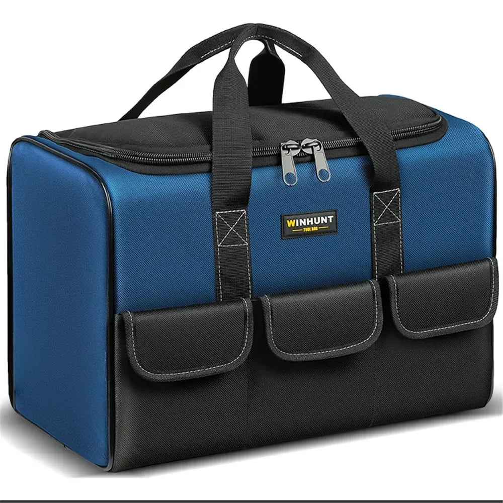 Square Electrician Tool Bag – Waterproof Polyester, Multi-Pocket, Large Capacity, 14" / 17" / 20"