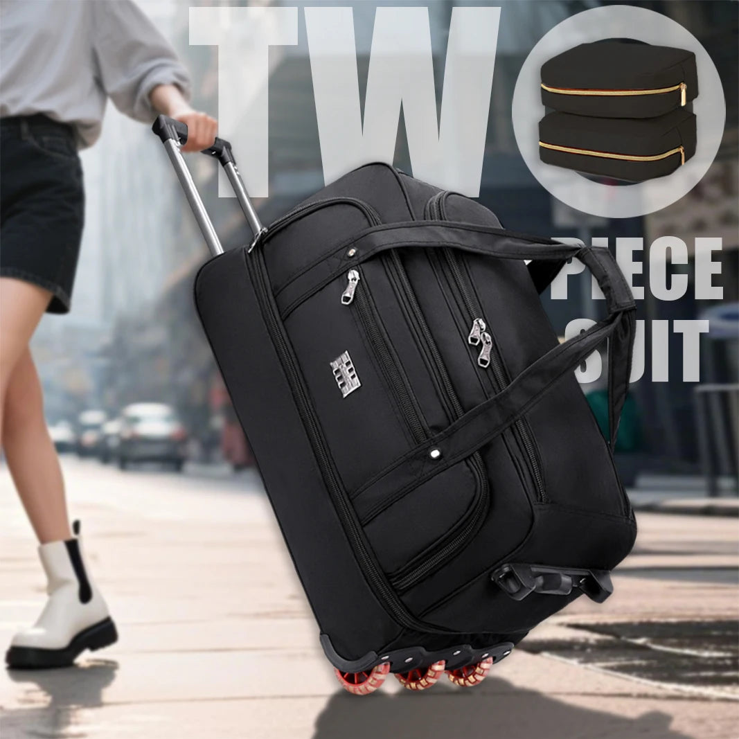 Oxford Trolley Travel Bag – Large Capacity Rolling Boarding Bag for Business & Short Trips