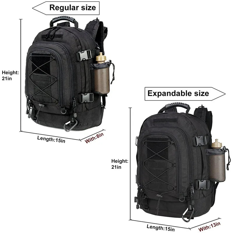 60L Military Tactical Backpack with MOLLE – Army Assault Rucksack for Hiking & Camping