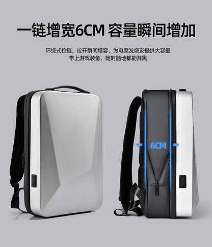 Men's Anti-Theft Hard Shell Laptop Backpack with USB Charging Port