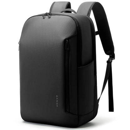 Black backpack on a white background