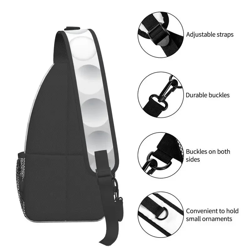 Golf Ball Pattern Sling Bag – Men's Crossbody Chest Bag for Travel, Hiking & Outdoor