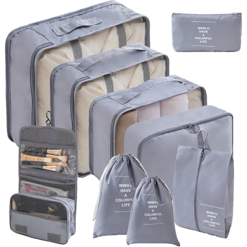 Travel Packing Cubes Set – 7 or 10 Piece Luggage Organizer Bags with Shoe Pouch & Clothes Storage