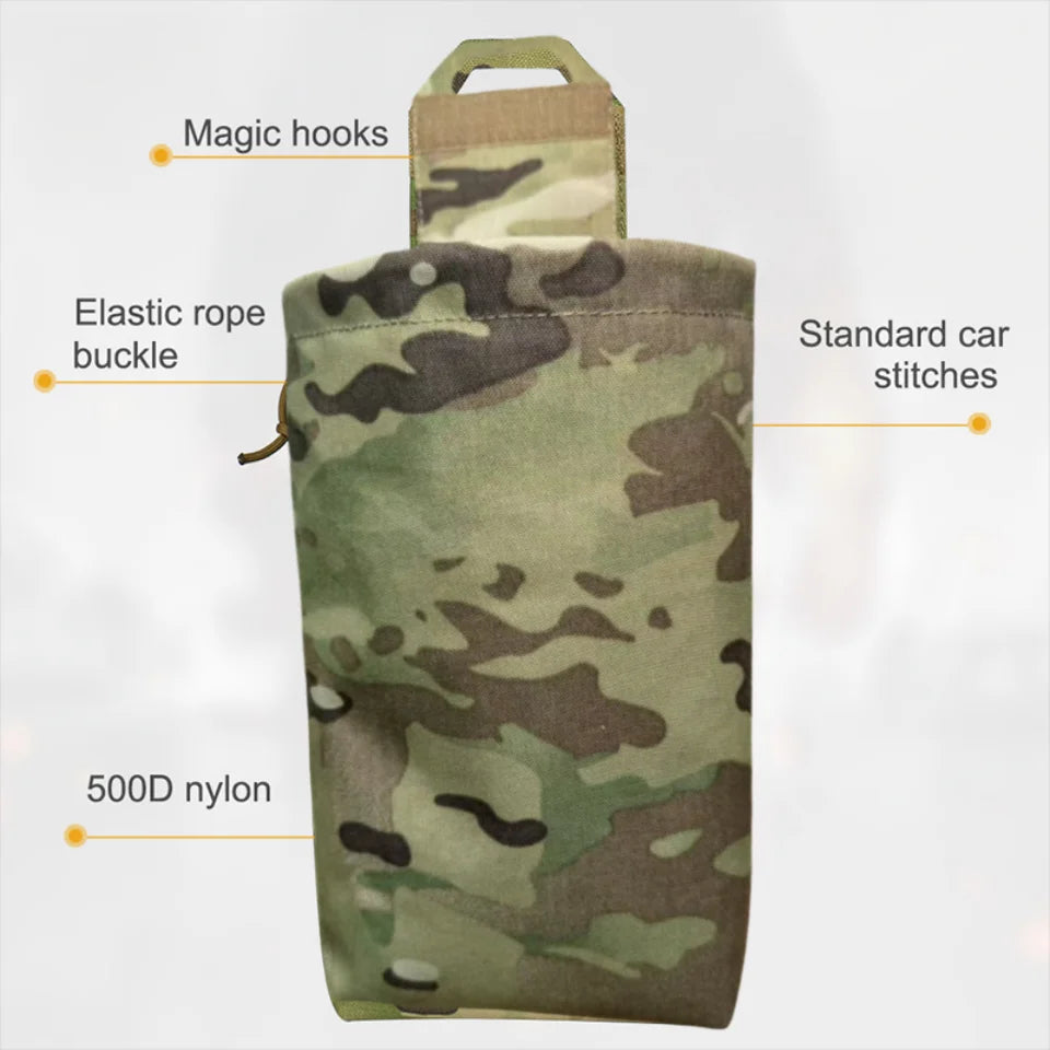 MOLLE Foldable Dump Pouch – Nylon, Hook & Loop, Retention Cord, Drain Grommets, 6 Tactical Colors