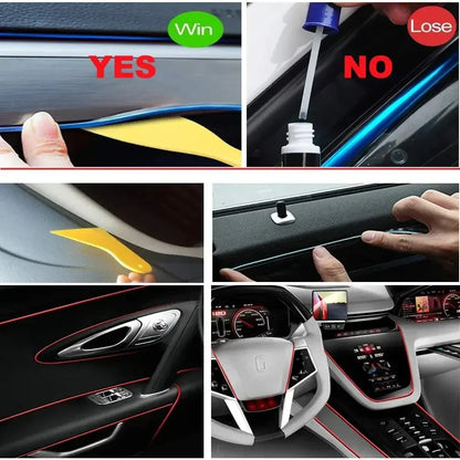 5M USB EL Wire Car Interior Ambient Light Flexible Neon Trim Strip