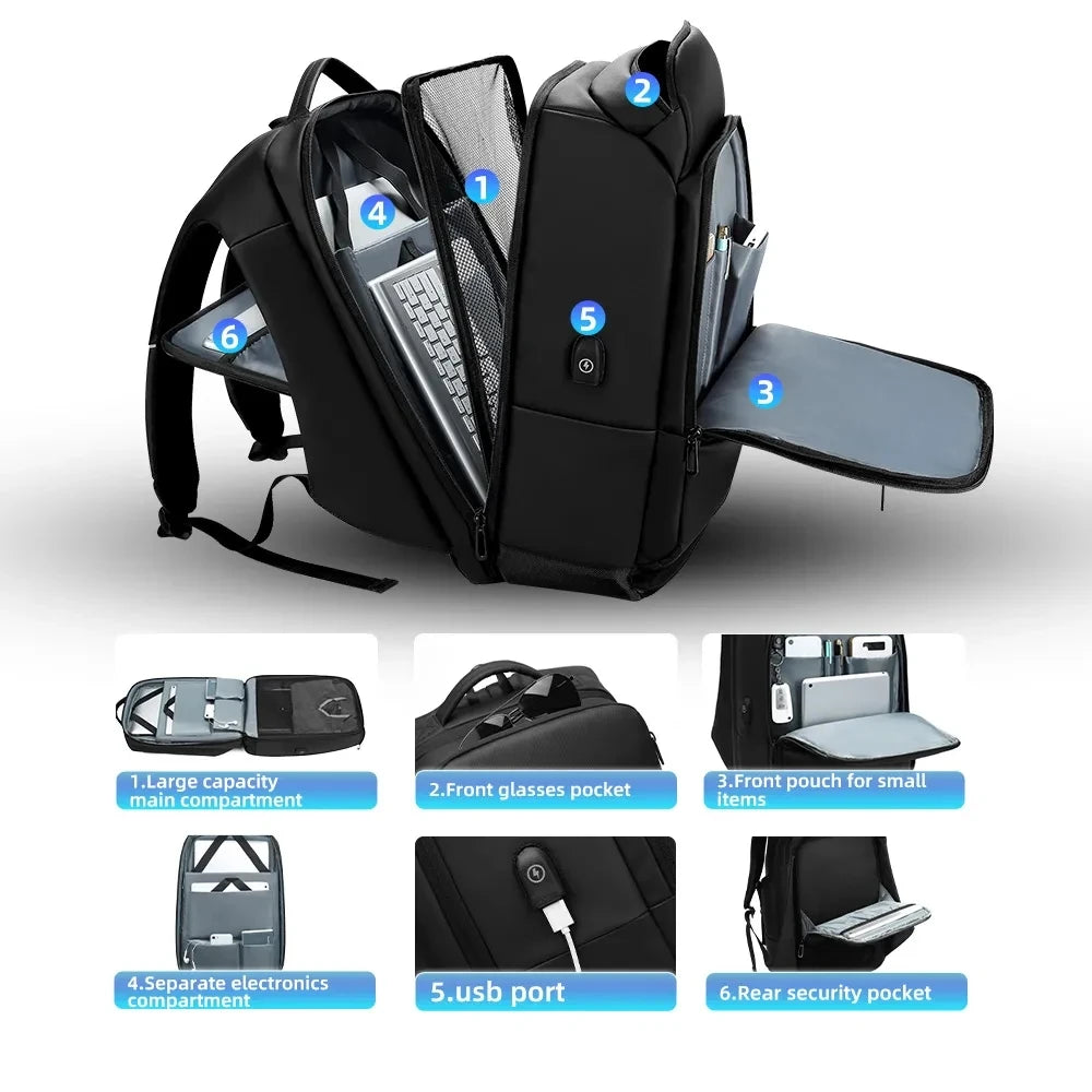 18 Inch Laptop Backpack with USB Charging Port for Business, Travel & School