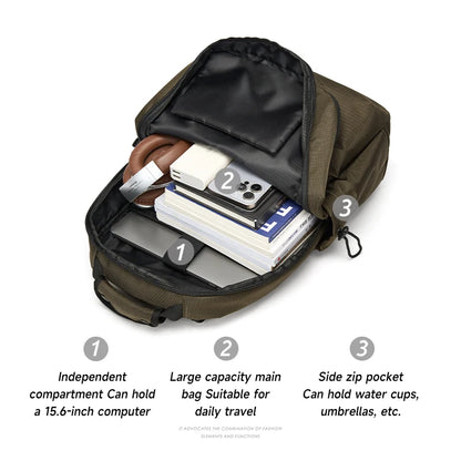 16 Inch Laptop Travel Backpack with Large Capacity & Luggage Strap
