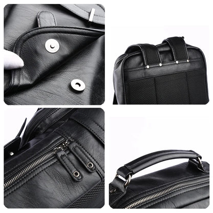 Men's PU Leather Laptop Backpack – Vintage Business Daypack