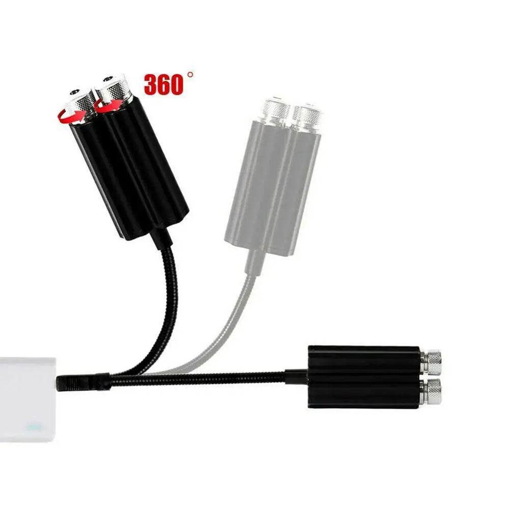 USB Dual Head LED Galaxy Star Projector Light for Car Interior & Home