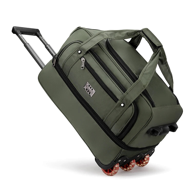 Oxford Trolley Travel Bag – Large Capacity Rolling Boarding Bag for Business & Short Trips
