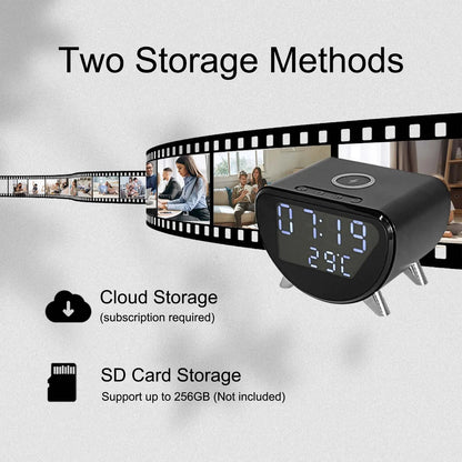 WiFi Clock Camera with Wireless Charging, Motion