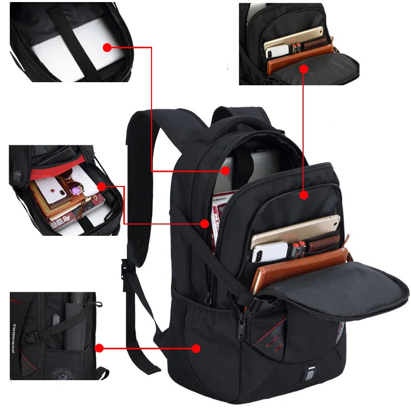 17 Inch Laptop Backpack with USB Charging Port & Shoe Compartment for Business & Travel