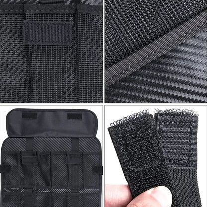 Water-Resistant Fishing Tackle Bag with Carbon Fiber Pattern