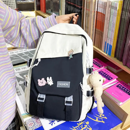 Nylon School Backpack with Optional Accessories
