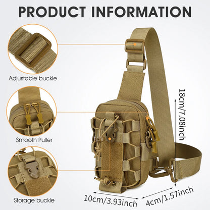 Tactical Sling Chest Bag with MOLLE Webbing – Crossbody & Outdoor