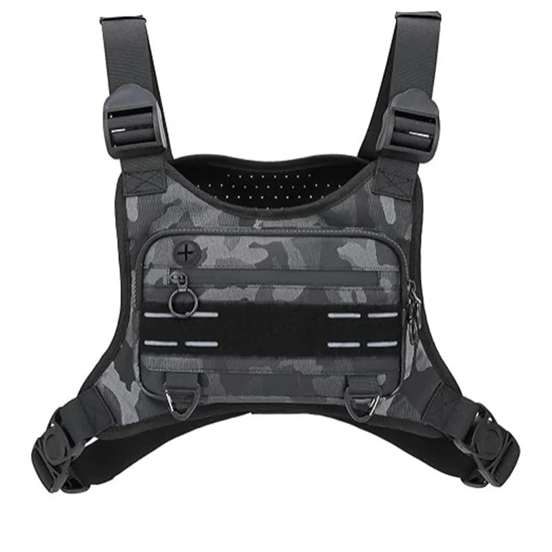 Lightweight Tactical Chest Bag with Reflective Strips – Running, Hiking & EDC