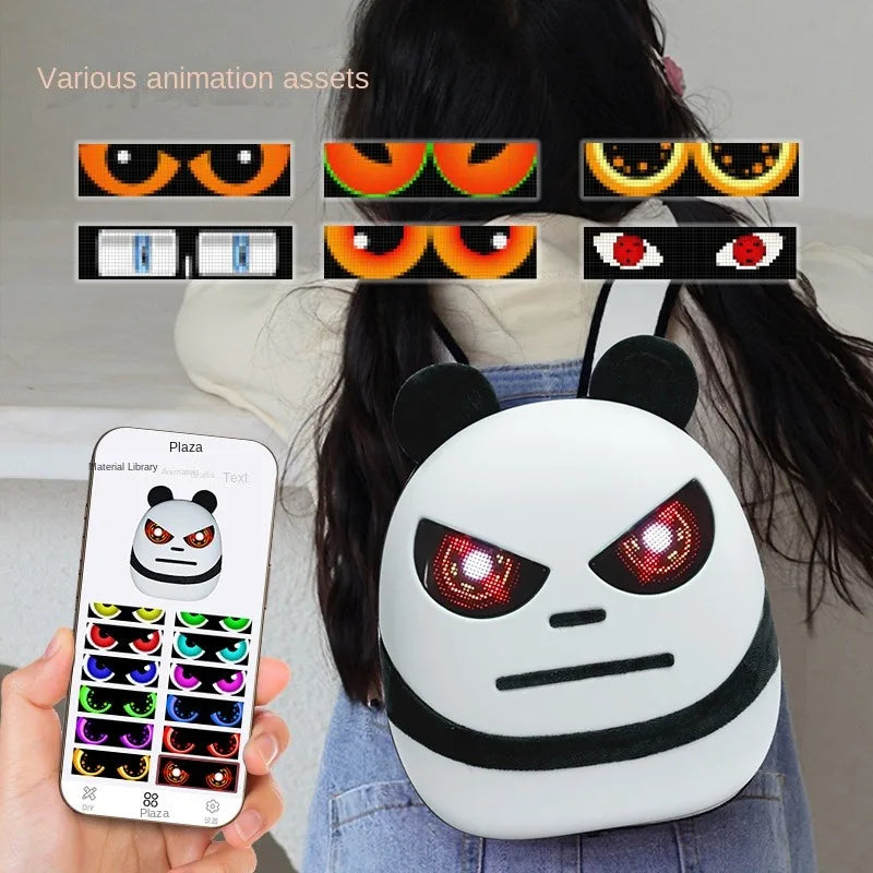 Smart LED Backpack – Bluetooth Programmable Pixel Screen, DIY Text & Animation Display, Hard Shell Waterproof