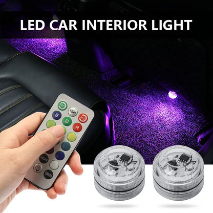 Wireless RGB LED Car Interior Ambient Lights with Remote Control 13 Colors