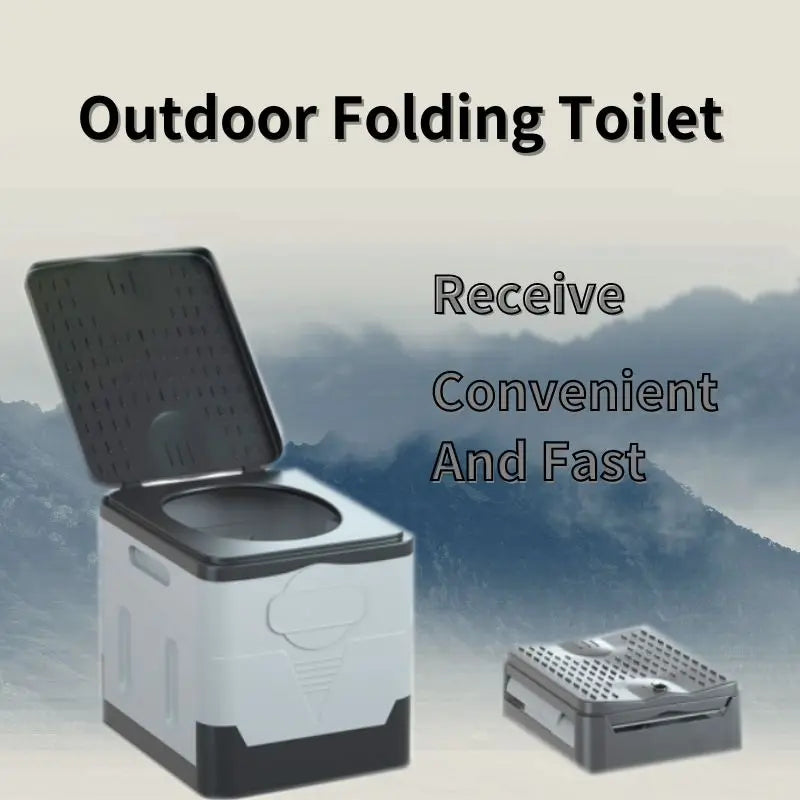 Portable Folding Toilet Collapsible Travel Toilet Anti Odor Storage Box for Car Camping Emergency Use