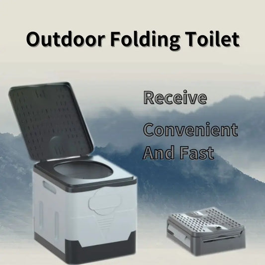 Portable Folding Toilet Collapsible Travel Toilet Anti Odor Storage Box for Car Camping Emergency Use