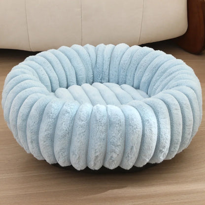 Round Plush Pet Bed – Soft Donut Bed for Cats and Dogs