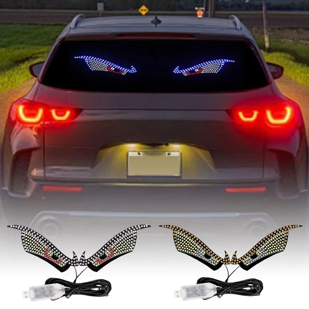 USB Dynamic Devil Eyes RGB LED Panel – Animated Window Display for Car & Truck