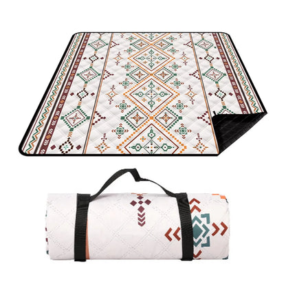 Waterproof Picnic Blanket 200x200cm Large Outdoor Beach Mat with Carry Handle for Camping and Travel