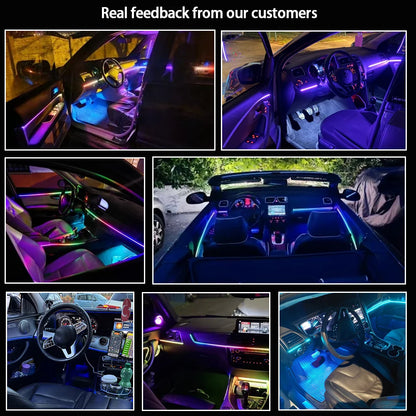 Car Ambient Lights Kit 18 in 1 RGB LED Interior Symphony Lights with App Control Acrylic Strip