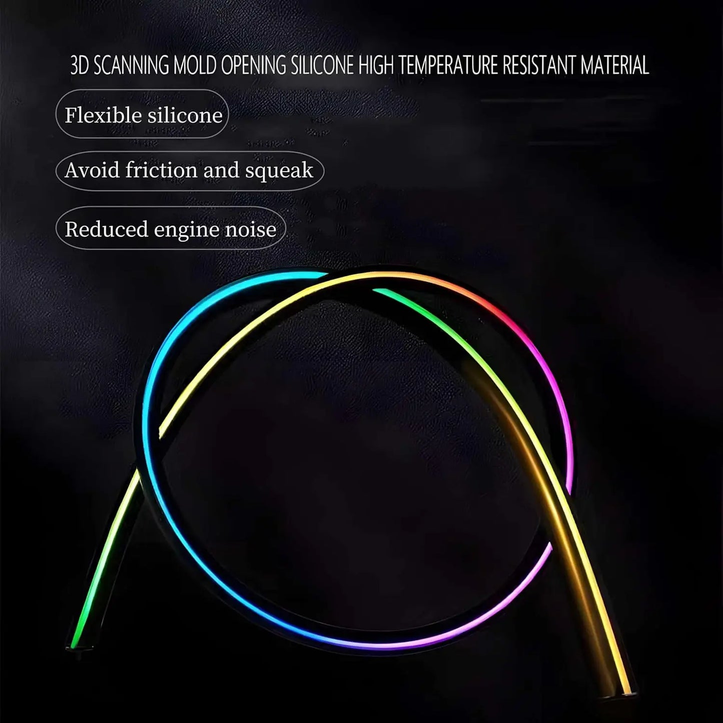 RGB LED Windshield Atmosphere Light Strip – 150cm, App & Remote Control, USB
