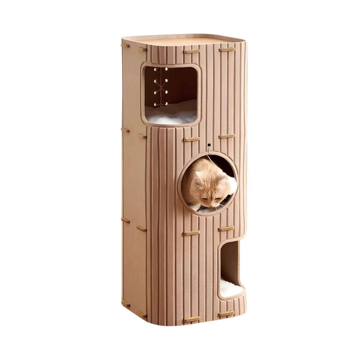 3-Tier Cat Tree with Integrated Sleeping Nest – Scratch-Resistant Cat Condo