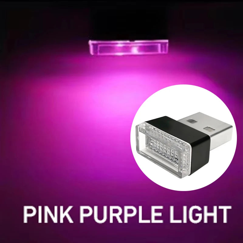 Mini USB LED Car Interior Ambient Light Decorative Plug-In Lamp
