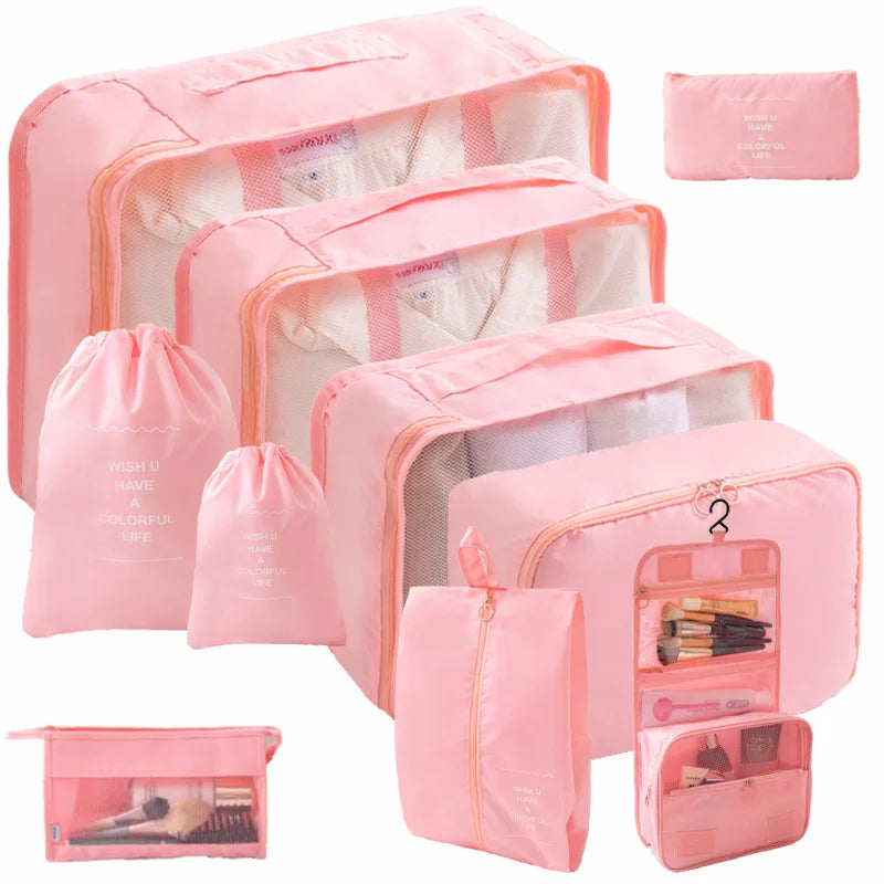 Travel Packing Cubes Set – 7 or 10 Piece Luggage Organizer Bags with Shoe Pouch & Clothes Storage