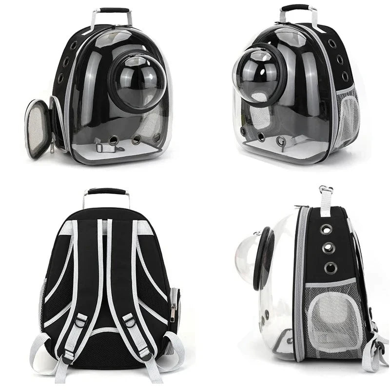 Transparent Space Capsule Pet Backpack Carrier – Foldable Breathable for Cats and Dogs