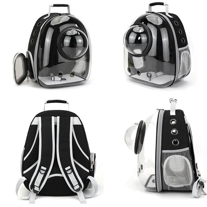 Transparent Space Capsule Pet Backpack Carrier – Foldable Breathable for Cats and Dogs
