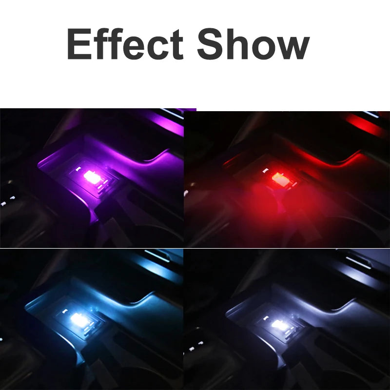 Mini USB LED Car Interior Ambient Light Decorative Plug-In Lamp